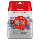 Canon originální ink CLI-571 CMYK, 0386C007, black/color, photo value pack, 4-pack C/M/Y/K + paper