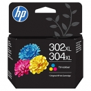 HP originální ink B7RT8AE, HP 302XL/304XL, CMY, 300str., 7ml