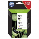 HP originální ink N9J72AE, HP 301, black/color, blistr, 190/165str., 2-pack