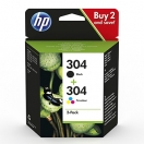 HP originální ink sada 3JB05AE, HP 304, CMYK, 100CMY-120Kstr.
