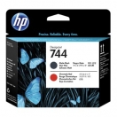 HP originální tisková hlava F9J88A, HP 744, matte black/chromatic red